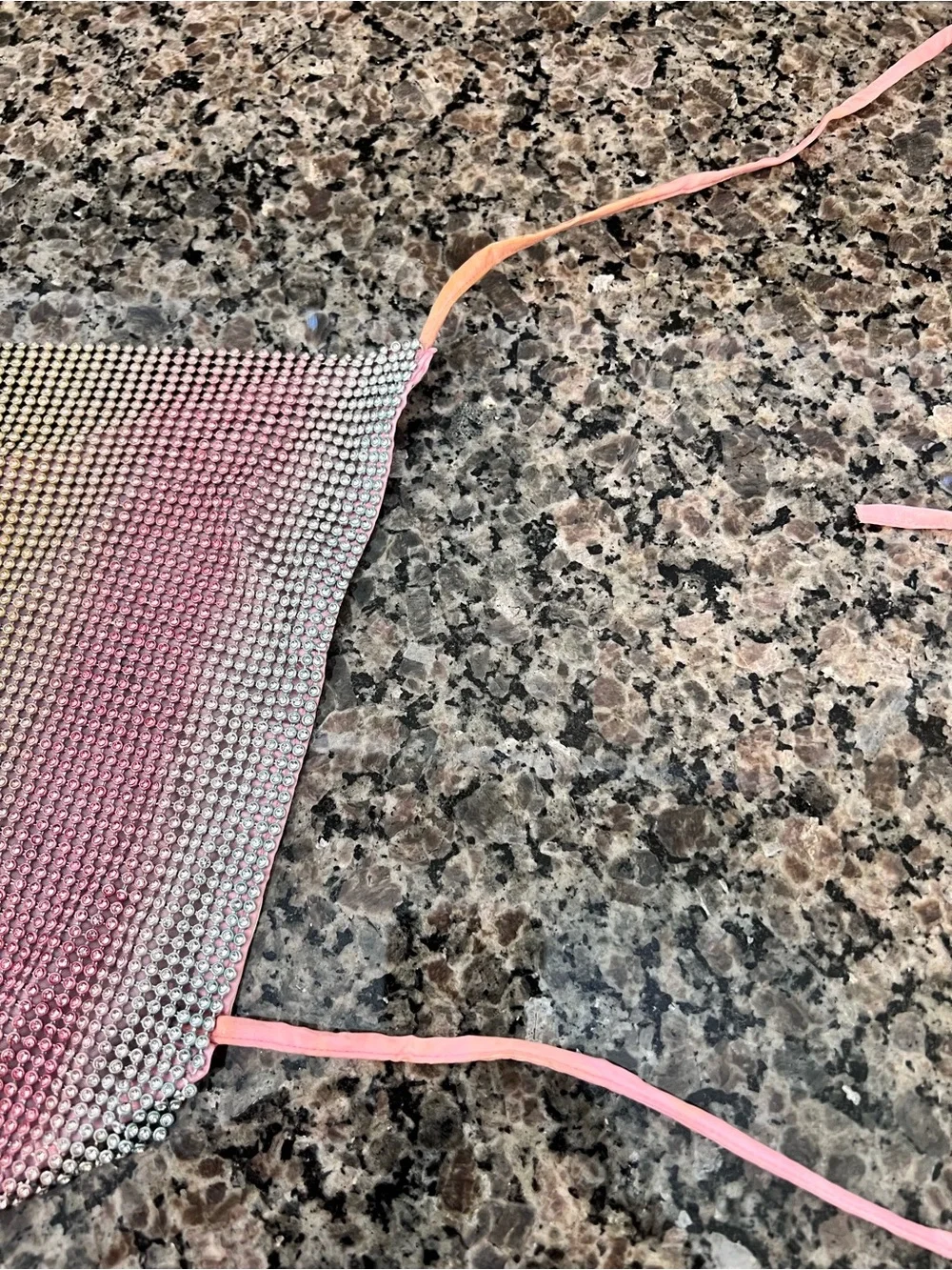 Rainbow Rhinestone Mesh Halter Top - Picture 2 of 5